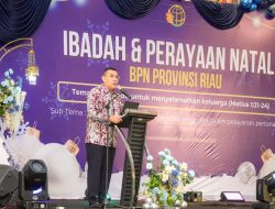 Wamen Ossy Hadiri Perayaan Natal Kanwil BPN Provinsi Riau