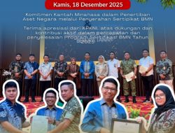 Terima Penghargaan KPKNL, Kantah Minahasa Serahkan Sertipikat BMN