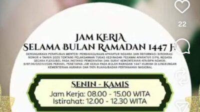 Sepanjang Ramadan Jam Operasional Kantah Minahasa Berubah