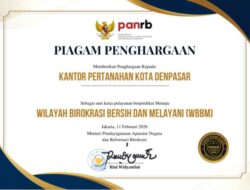 Kantah Denpasar Raih Predikat WBBM,Bukti Pelayanan Publik Bersih dan Akuntabel