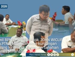 Perkuat Pengawasan, Kakanwil BPN Sulut Monitoring Kinerja Kantah Minahasa